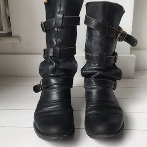 Fiorentini + Baker 7040 Black Leather Moto boot